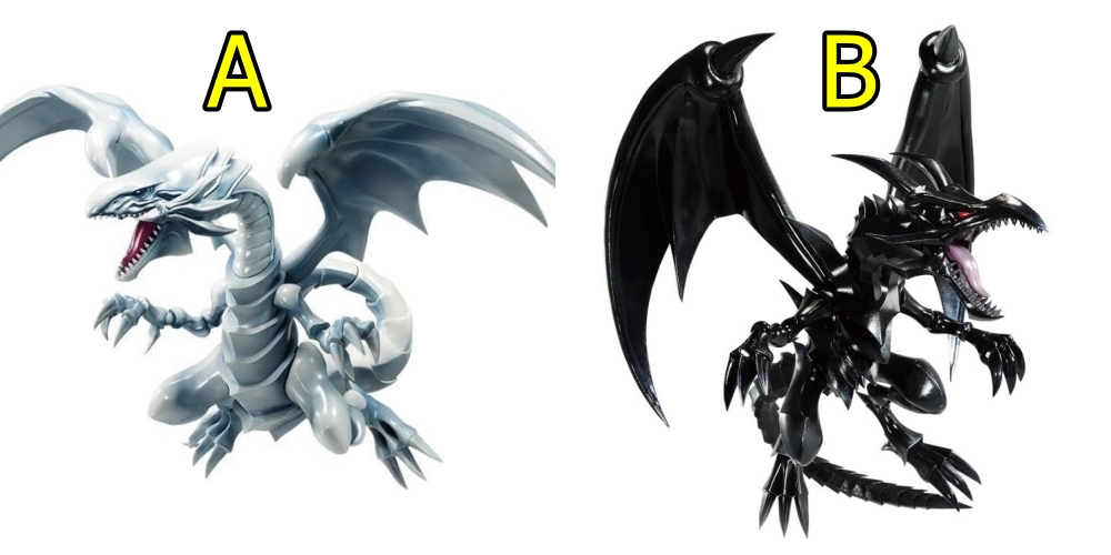 BANPRESTO YU-GI-OH DUEL MONSTERS BLUE-EYES WHITE DRAGON & RED-EYES BLACK DRAGON FIGURE