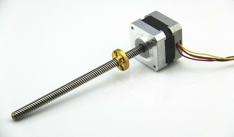 Step motor NEMA 17 แกนเป็น Lead screw Tr8X8 310 mm