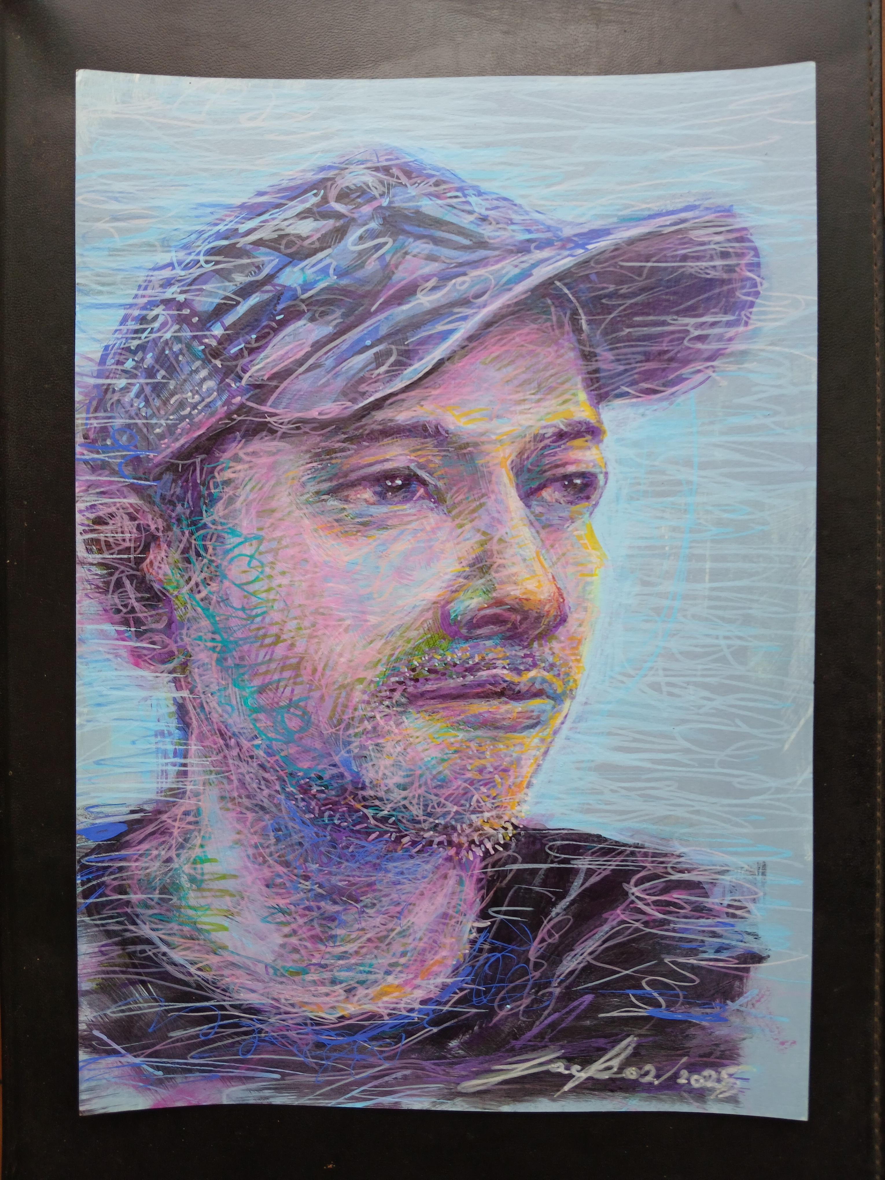 Portrait02 (วาดเล่น เส้นสี) ภาพวาดสีอะครีลิคและวาดเส้นปากกาอะครีลิค แนว colorful บนกระดาษร้อยปอนด์(200 Gsm.) ขนาด (A4) 21 cm. x 29.7 cm. งานวาด มีชิ้นเดียว ไม่ใช่ภาพพิมพ์หรือโปสเตอร์