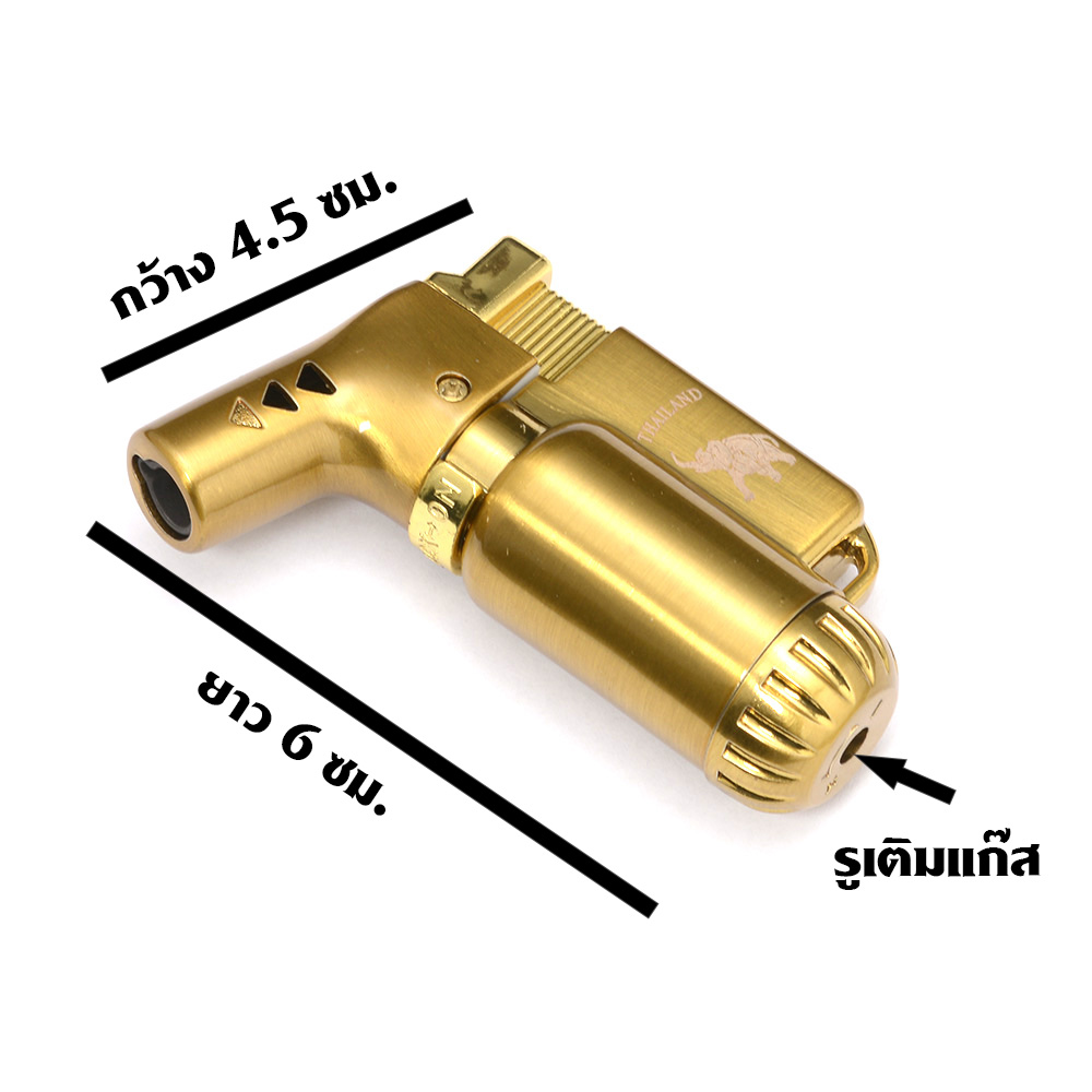 Gas Lighter ไฟแช็ค คุณภาพสูง ให้ไฟเสถียรสม่ำเสมอ เติมแก๊สได้ ใช้สำหรับจุดเตาแก๊ส Grey- Gold Color 3 75 กรัม Grey-Gold Color