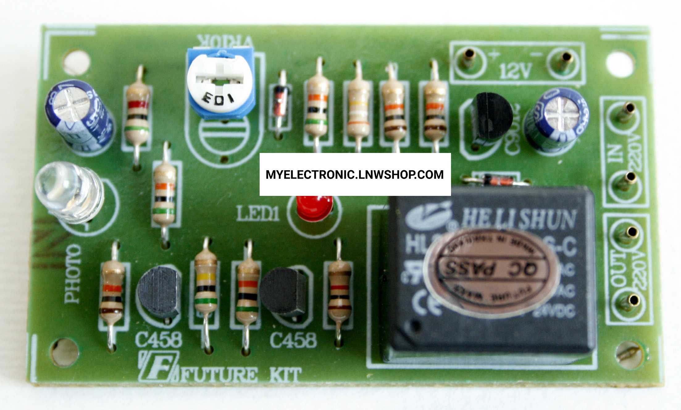 ชุดลงปริ้นFA403 วงจรสวิตซ์เปิดไฟกลางคืน DC 12โวลท์ยี่ห้อฟิวเจอร์คิทFUTUREKITราคาชุดล่ะ