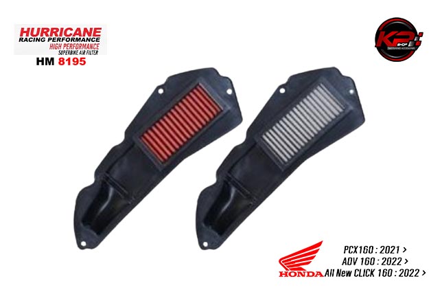 กรองอากาศ HURRICANE FOR HONDA PCX160 / ADV 160/ CLICK 160 (STANLESS) HM8195