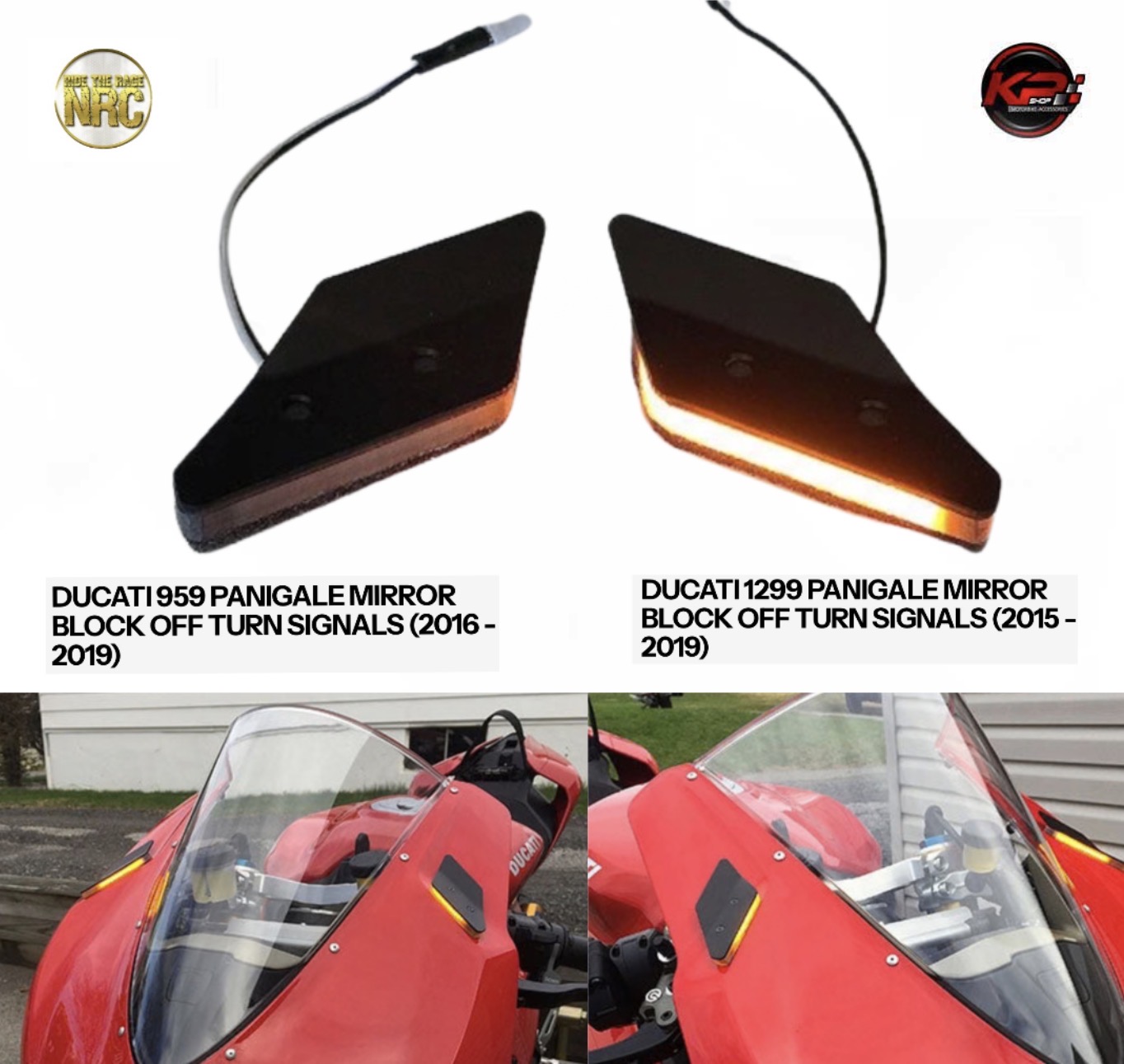 อุดกระจก NRC พร้อมไฟเลี้ยวในตัว FOR PANIGALE 959/1299