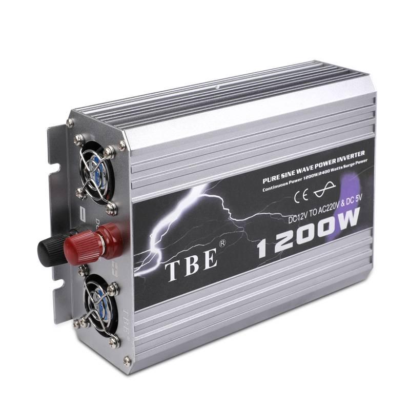 [ แท้ 100% ] TBE inverter pure sine wave 1200W เครื่องแปลงไฟรถเป็นไฟบ้าน คลื่นกระเเสไฟนิ่ง (DC 12V TO AC 220V) อินเวอร์เตอร์หรือหม้อแปลง ใช้สำหรับเเปลงไฟแบตเป็นไฟบ้าน คอมพิวเตอร์ เครื่องใช้ไฟฟ้าในบ้าน ชุดแห่เครื่องเสียง จำนวน 1 ชิ้น