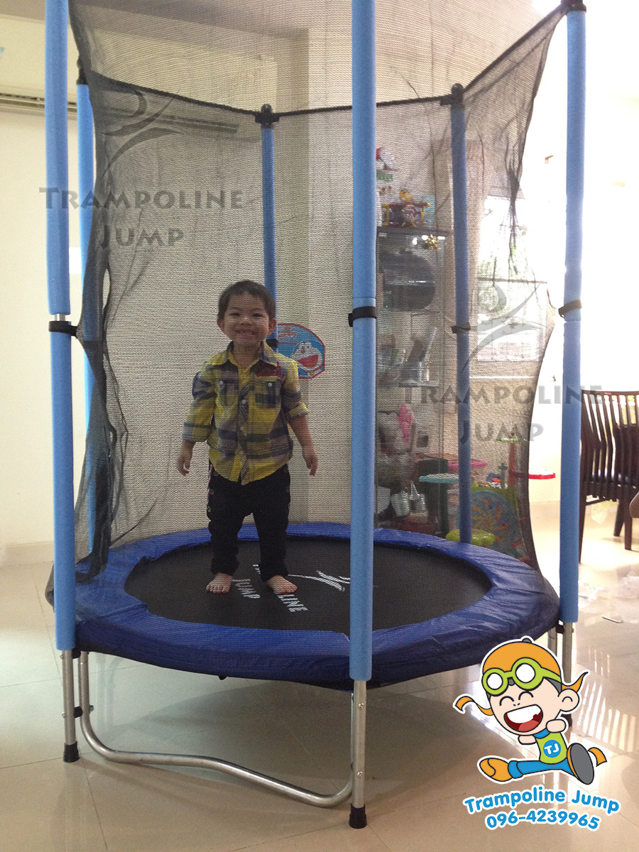แทรมโพลีน 55 นิ้ว สปริงบอร์ด ออกกำลังกายเพิ่มความสูง รับน้ำหนักได้ 100 kg สำหรับบ้านพื้นที่น้อยๆ