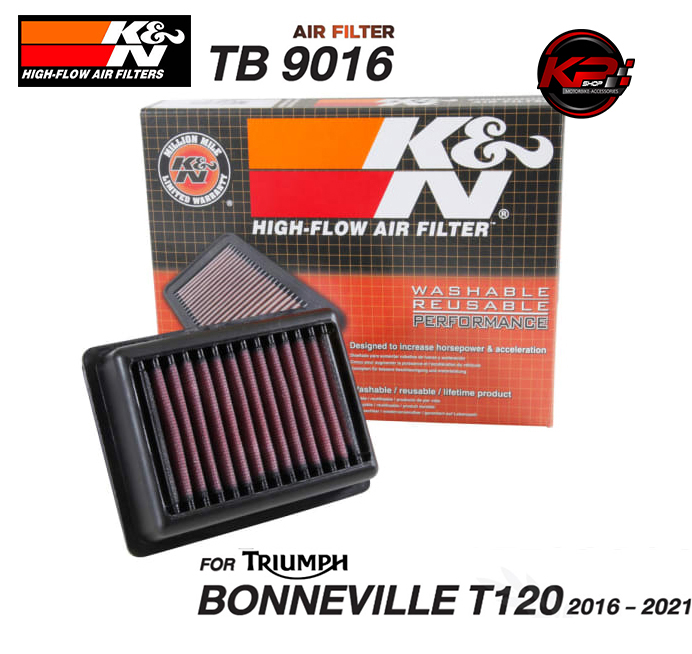 กรองอากาศ K&N สำหรับ TRIUMPH BONNEVILLE T120 (16-21) (TB 9016)