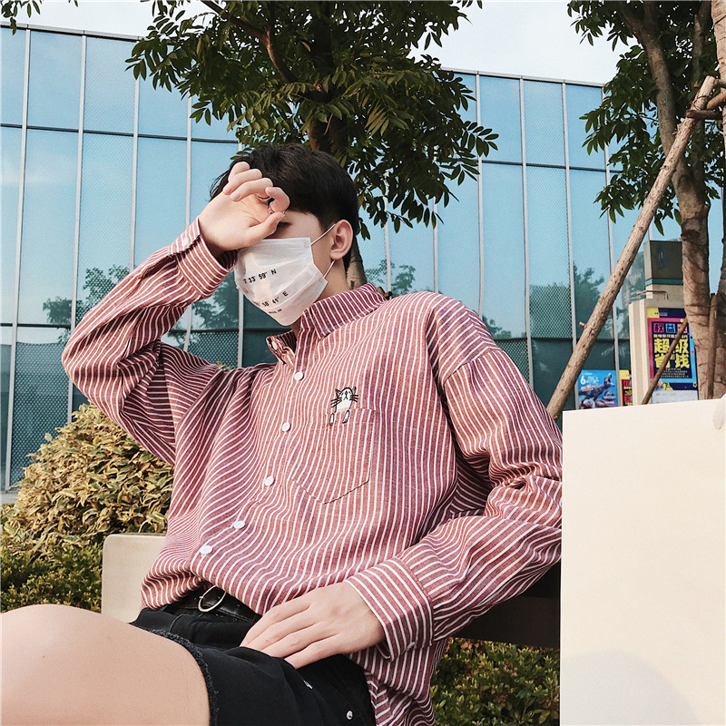 ✅ ลดล้างสต๊อค (S11 กระเป๋าเสื้อน้องแมว) ผ้า oxford เสื้อเชิ้ตแขนยาว Shirt แฟชั่น เสื้อเที่ยว M L XL XXL 2XL