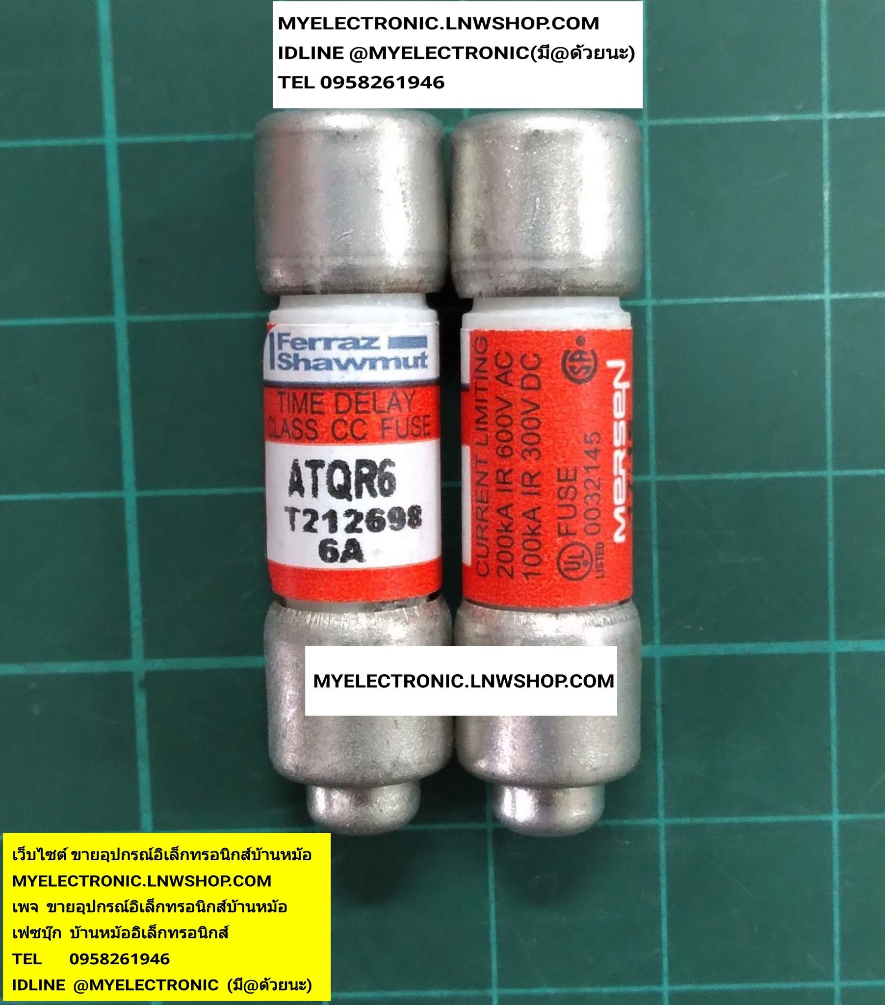 ขาย , ATQR6 , ฟิวส์ , 6A600V , FUSE , ยี่ห้อ , FERRAZ , MERSEN , ของแท้ , ราคา , ตัวละ , . . . , หน่วย , บาท