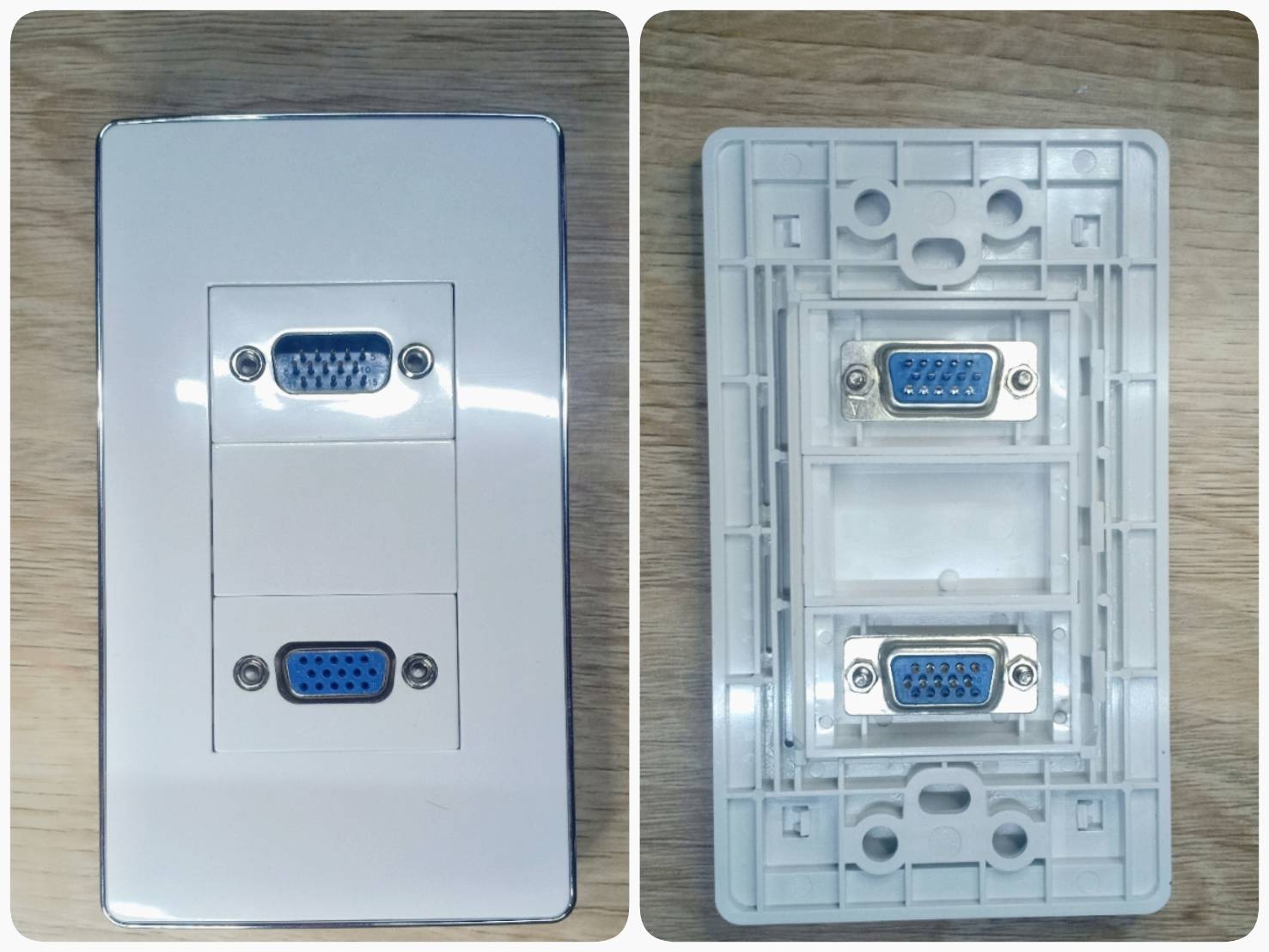 หน้ากาก wall plate เต้ารับ VGA ผู้-เมีย (แบบเชื่อม)