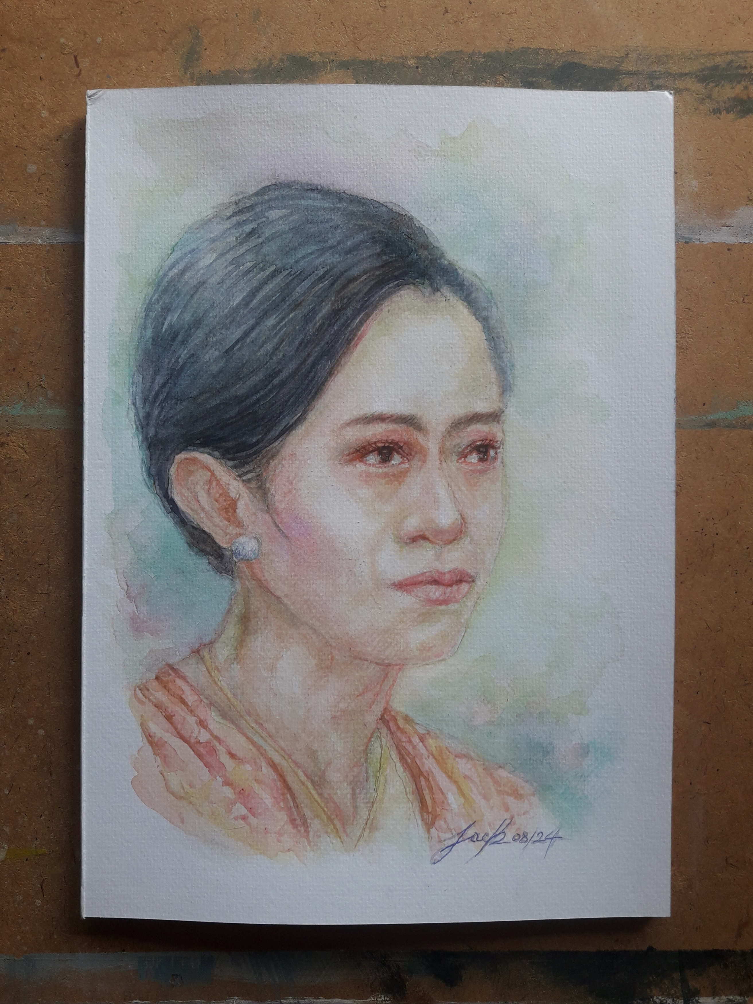 ภาพวาดสมเด็จพระนางเจ้าสิริกิติ์ฯ พระบรมราชชนนีพันปีหลวง ภาพวาดสีน้ำ บนกระดาษ Canson 320 แกรม ขนาด [A4] 21 cm. x 29.7 cm.งานวาด ไม่ใช่ภาพพิมพ์หรือโปสเตอร์ครับ