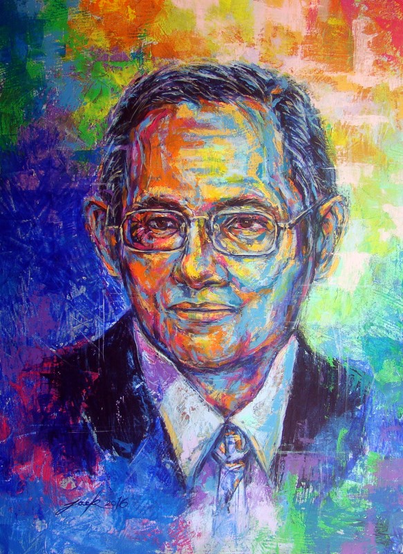 ในหลวง รัชกาลที่ 9 ภาพวาดสีอะคริลิค บนเฟรมผ้าใบ ขนาด 60 x 80 cm. [เฟรมแบบขอบหนา 4.5 cm.] งานเพ้นท์ไม่ใช่งานพิมพ์หรือโปสเตอร์