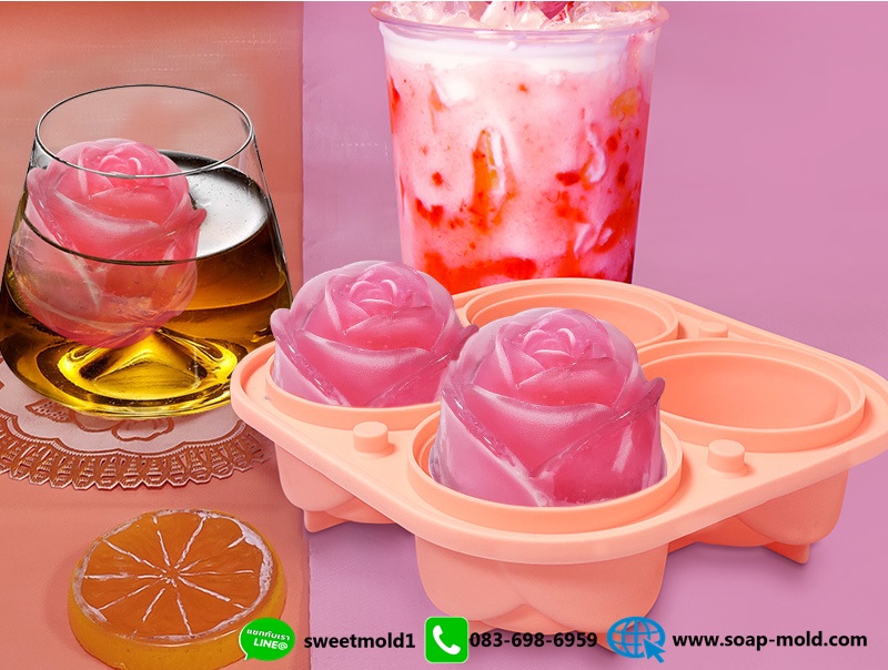 แม่พิมพ์ช่อกุหลาบ4ช่อง ขนาด75กรัม :007779