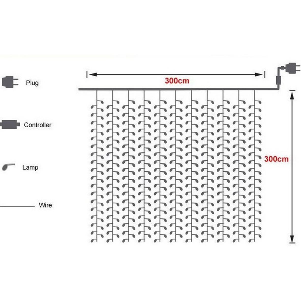 ม่านไฟประดับ led ขนาด 3x3 เมตร เเสงวอร์มไวท์(warmwhite) รุ่นไฟนิ่ง ให้สีสันสวยงามสำหรับตกเเต่งสถานที่ แต่งห้องนอน ห้องนั่งเล่น หรือจะนำไฟเป็นพร็อพแต่งร้าน งานเทศกาลปีใหม่ คริสมาส จำนวน 1 ชิ้น