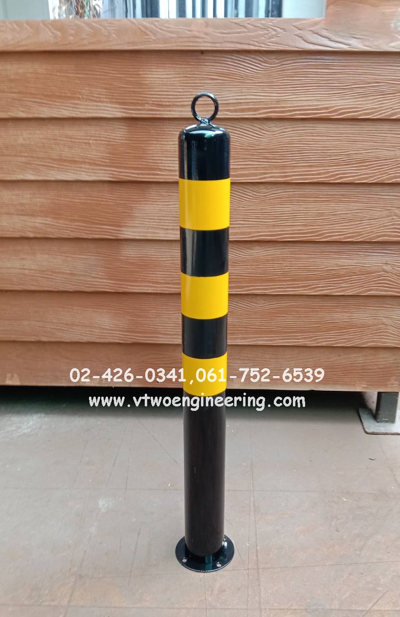 เสาเหล็กถอดได้พร้อมห่วงคล้องโซ่ สีเหลืองสลับดำ TB00044