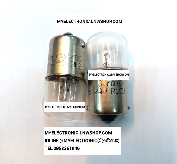ขาย หลอดไฟ30/24V10W BA15S T17×35MM. ก้น1จุด หลอดไฟหัวมน หลอดไฟ 30/24V10W BA15S T17×35MM. LAMP TUBE หลอด ไฟ เยอรมันนี MADE IN GERMANY ของแท้ ราคา ตัวละ . . . . หน่วย บาท