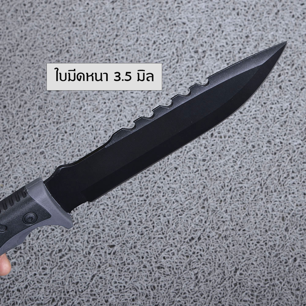 CB-4402A มีดเดินป่า มีดแคมปิ้ง Columbia Black Blade ใบมีดสแตนเลสเคลือบดำมีดรวมด้าม 12.5 นิ้ว. 1 430 กรัม black 12.5 inch