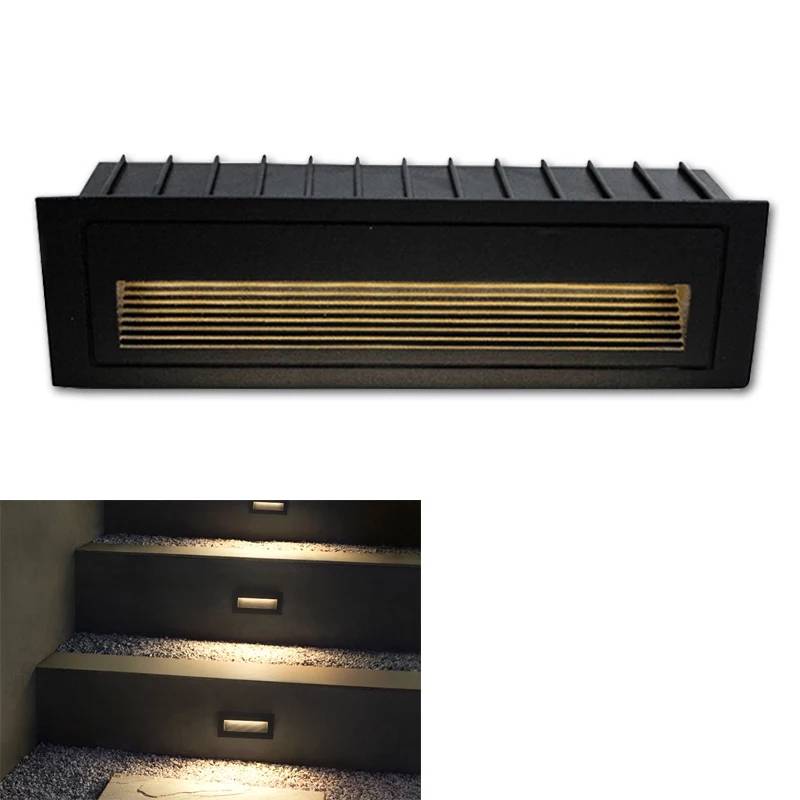 โคมไฟฝังพื้น led ไฟส่องขั้นบันได 6W 220V งานอลูมิเนียม (เเสง warm) โคมไฟสำหรับติดขั้นบันได โคมไฟทางเดิน