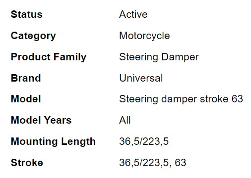 กันสะบัด OHLINS SD 000 FOR STROKE 63 TI