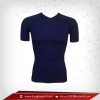 เสื้อรัดกล้ามเนื้อ Body Fit แขนสั้น คอวี สีน้ำเงินเข้ม midnightblue มี Size S