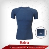 เสื้อรัดกล้ามเนื้อ Bodyfit แขนสั้นคอกลม สีเทา-น้ำเงิน Royalblue รุ่น extra (สุดยอดผ้ายืดผิวผ้าลื่น) มี Size M L