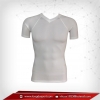 เสื้อรัดกล้ามเนื้อ Bodyfit แขนสั้นคอวี สีขาว มี S M L XL