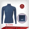 เสื้อรัดกล้ามเนื้อ Rash Guard แขนยาวคอเต่า สีน้ำเงิน-เทา Royalblue ผ้ายืดอันดับ 1 รุ่น Extra มี Size S M L