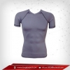 เสื้อรัดกล้ามเนื้อ Bodyfit แขนสั้นคอวี สีเทา gray มี Size S