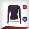 เสื้อรัดกล้ามเนื้อ แขนยาวคอกลม นิ้วสอด รุ่น Extra สีดำ สุดยอดผ้ายืด มี Size S M L XL