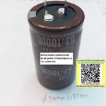 ขาย 10000UF63V 105C ขนาด เส้นผ่าศูนย์กลาง30มม.สูง52มม. 30×52MM ยี่ห้อ NIPPON คาปาคาปาซิเตอร์ อิเล็กโทรไลต์ สีน้ำตาล ราคา ตัวละ . . . . หน่วย บาท