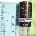 ขาย 150UF400V 105c 18×30MM. ขาลวด ลงปริ้น ขนาด เส้นผ่านศูนย์กลาง อ้วน 18มม. สูง30มม. คาปาซิเตอร์ อิเล็กโตรไลท์ 150UF400V105C CAPACITOR RLECTROLIFE ยี่ห้อ ราคา ตัวละ . . . . หน่วย บาท