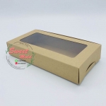 กล่องกระดาษทรงสี่เหลี่ยมผืนผ้าสีวอลนัท-บราวน์ โชว์หน้าสินค้า ขนาด 22x12x4 cm. 50 ชิ้น รหัสสินค้า: 005664