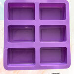 แม่พิมพ์สี่เหลี่ยมผืนผ้า ขอบมน 6ช่อง มีเส้นขอบด้านใน ขนาด100กรัม