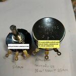 ขาย โวลุ่มไววาว10K RA30Y 25S B103 ญี่ปุ่นแท้ยี้ห้อCOSMO ขนาดเส้นผ่านศูนย์กลาง30MM แกนยาว25MM ขนาดแกนอ้วน6MM RA30Y 25S B103 B10K 10K B VOLUME WIREWOUND 10K MADE IN JAPAN RA30Y25S ราคา ตัวละ . . บาท