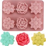 แม่พิมพ์ดอกไม้คละลาย 6 ช่อง ขนาด 65 กรัม