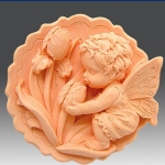 แม่พิมพ์สบู่ รูปนางฟ้า + ดอกทิวลิป ขนาด 115 กรัม