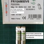 ขาย ฟิวส์6A500V AM 10×38มม. FUSE เซรามิค กระเบื้อง ฟิวส์ 6A500V ยี่ห้อ FERRAZ/MERSEN รุ่น FR10AM50V6 MODEL F222208J ของแท้ ราคา ตัวละ . . . . หน่วย บาท