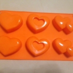 แม่พิมพ์ซิลิโคน รูปหัวใจ 6 ช่อง ขนาด 80 กรัม