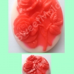 แม่พิมพ์ รูป ดอกกุหลาบคู่ 1 ช่อง 65 กรัม