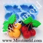 แม่พิมพ์สบู่ซิลิโคน / แม่พิมพ์เทียน รูปเชอรี่ 2 ช่อง ขนาด 75 กรัม