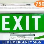 ป้ายทางออกฉุกเฉิน Emergency Exit Sign ป้ายทางออก Fire Exit ป้ายไฟทางหนีไฟ led เมื่อเหตุการณ์ฉุกเฉิน ไฟดับ ไฟตก สามารถสำรองไฟได้ 3-5 ชั่วโมง แบบสองหน้า ชนิดแขวน รุ่นข้อความ EXIT
