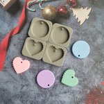 แม่พิมพ์วงกลม หัวใจหยัก เจาะรู ขนาด 30-39 กรัม 4 ช่อง