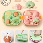 พิมพ์ซิลิโคน แม่พิมพ์คละลายพร้อมฝาปิด 4ช่อง ขนาด25-30กรัม :007948