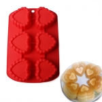 แม่พิมพ์รูปหัวใจมีขอบ 6ช่อง 100g - 004002