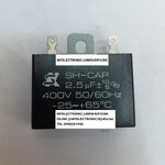 ขาย 2.5UF400V , 2.5MFD400V SH-CAP คาปาซิเตอร์พัดลม คาปาซิเตอร์ พัดลม มอเตอร์ CAPACITOR FAN MOTOR AC ยี่ห้อ SK ไต้หวันแท้ ราคา ตัวละ 80 . . . . หน่วย บาท