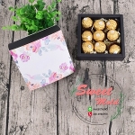 กล่องกระดาษถาดเลื่อนสีขาวลายดอกไม้ขาวชมพู 13.1x13.1x3.5 cm. 20 ชิ้น : 006537