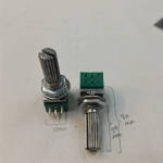 โวลุ่ม50KB6ขา2ช้ันแกนยาว+เกลียวยาว20มมเหลี่ยมสีเขียว/น้ำเงินALPHAขนาดกว้าง9MMยาว25MMแกนอ้วน6MMความยาวแกน+เกลียว15MM โวลุ่มเหลี่ยม6ขาราคา