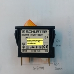 สวิทช์ไฟ220Vสีเหลือง4ขารุ่นA126F120C0ยี่ห้อSCHURTERสวิทช์เบรคเกอร์12A240VAC