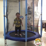 แทรมโพลีน 55 นิ้ว สปริงบอร์ด ออกกำลังกายเพิ่มความสูง รับน้ำหนักได้ 100 kg สำหรับบ้านพื้นที่น้อยๆ