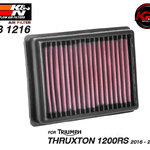 กรองอากาศ K&N TRIUMPH THRUXTON 1200RS (16-20) (TB 1216)