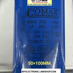 ขาย 350UF330V , 350MFD330V มีสายไฟ รุ่นMKA350 ยี่ห้อ COMAX CONDENSUTORI แคปสตาร์ท CAP-START คาปาซิเตอร์ คอนเดนเซอร์ CAPACITOR CONDENSER AC MOTOR-STARTING ขนาด เส้นผ่านศูนย์กลาง อ้วน 50มม.สูง100มม. 50×100MM. ราคา ตัวละ หน่วย . . . . หน่วย บาท #คาปาซิเตอร์ 